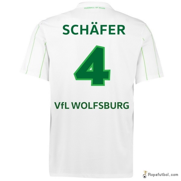 Camiseta VfL Wolfsburgo Replica Segunda Ropa Schafer 2016/17 Blanco